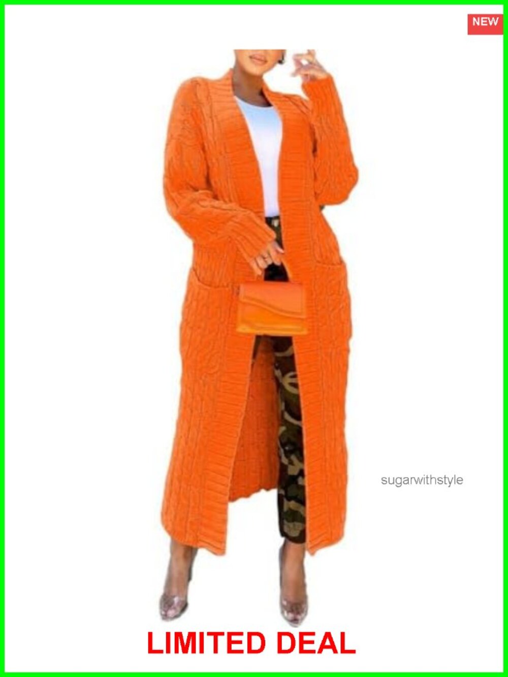 Womens Open Front Cable Knit Cardigan Chunky Oversized Sweater Coat